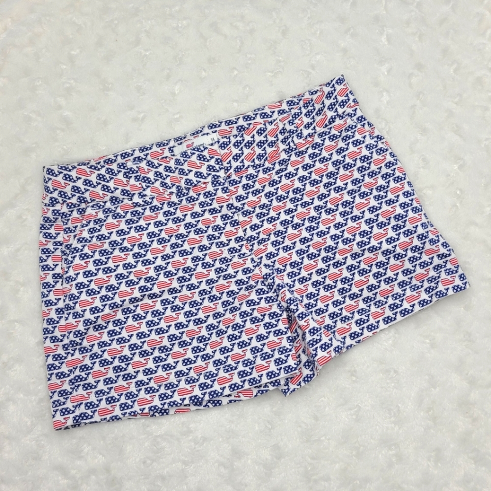 NEW Vineyard Vines girls' patriotic whale shorts size 14